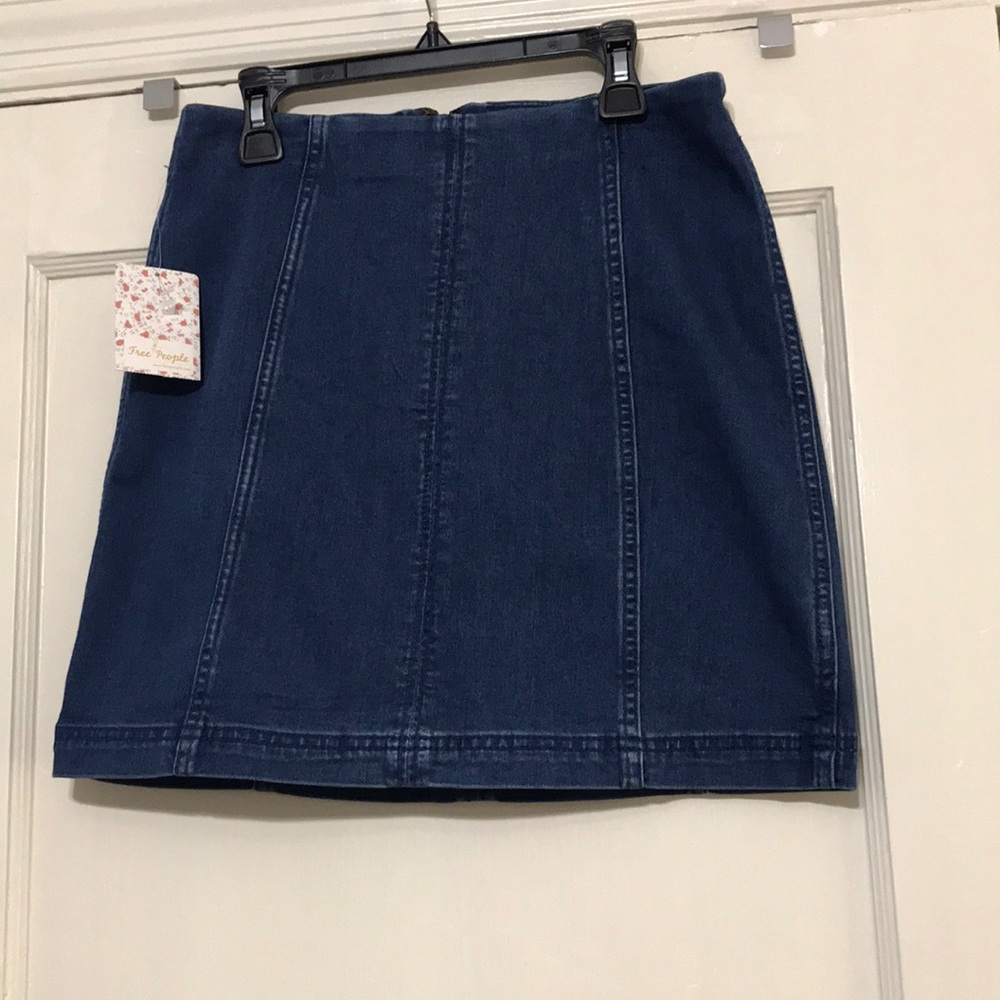 Free People Modern Femme novelty mini denim skirt